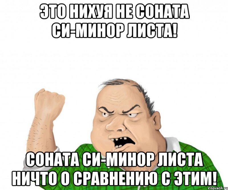 Это нихуя не соната си-минор Листа! Соната си-минор Листа НИЧТО о сравнению с этим!, Мем мужик