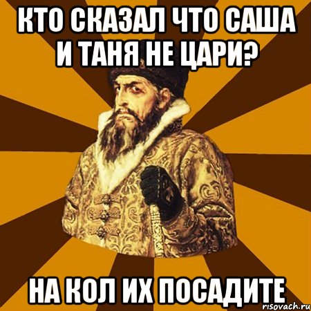 кто сказал что саша и таня не цари? на кол их посадите, Мем Не царское это дело