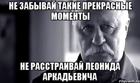 Не забывай такие прекрасные моменты Не расстраивай Леонида Аркадьевича, Мем Не огорчай Леонида Аркадьевича