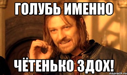 Голубь именно чётенько здох!, Мем Нельзя просто так взять и (Боромир мем)