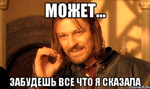 Может... Забудешь все что я сказала, Мем Нельзя просто так взять и (Боромир мем)