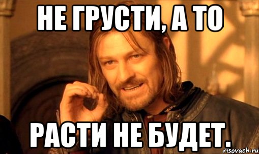 не грусти, а то расти не будет., Мем Нельзя просто так взять и (Боромир мем)