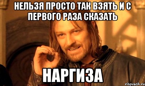 Нельзя просто так взять и с первого раза сказать НаргИза, Мем Нельзя просто так взять и (Боромир мем)