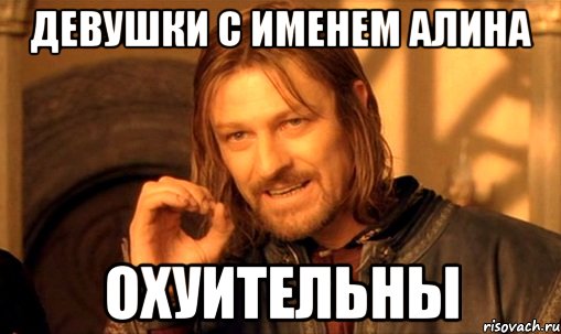 Девушки с именем Алина Охуительны, Мем Нельзя просто так взять и (Боромир мем)