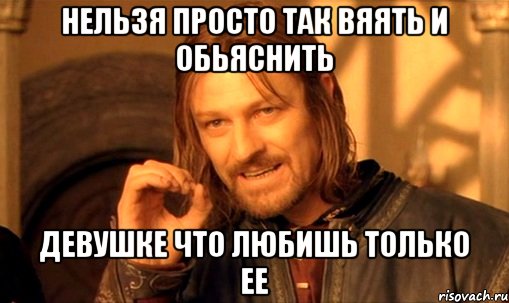 нельзя просто так вяять и обьяснить девушке что любишь только ее, Мем Нельзя просто так взять и (Боромир мем)