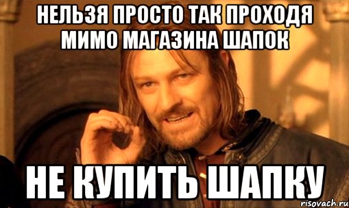 Нельзя просто так проходя мимо магазина шапок не купить шапку, Мем Нельзя просто так взять и (Боромир мем)