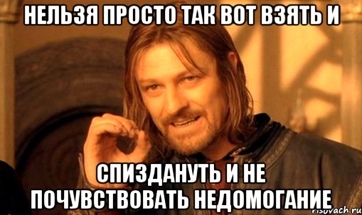 Нельзя просто так вот взять и спиздануть и не почувствовать недомогание, Мем Нельзя просто так взять и (Боромир мем)