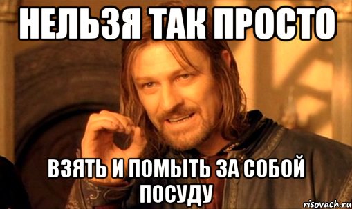 нельзя так просто взять и помыть за собой посуду, Мем Нельзя просто так взять и (Боромир мем)