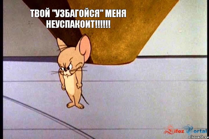 Твой "Узбагойся" меня неуспакоит!!!!!!, Мем  Недовольный Джерри