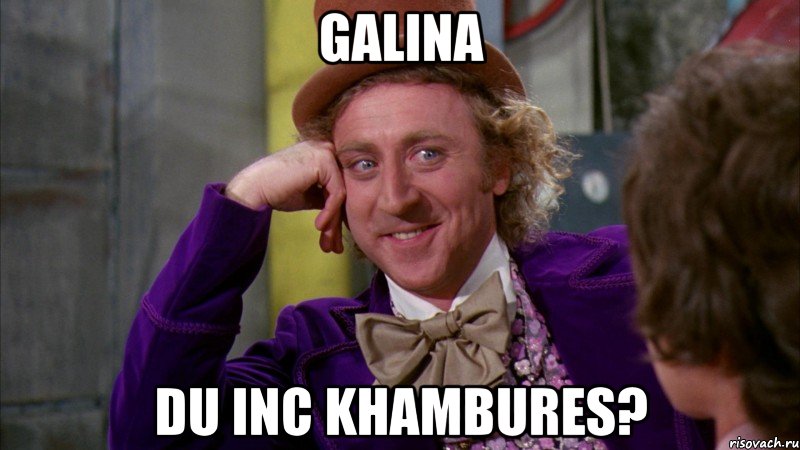 GALINA DU INC KHAMBURES?, Мем Ну давай расскажи (Вилли Вонка)