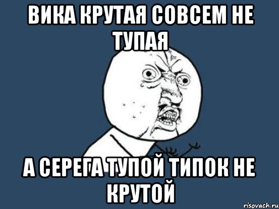 вика крутая совсем не тупая а серега тупой типок не крутой, Мем Ну почему