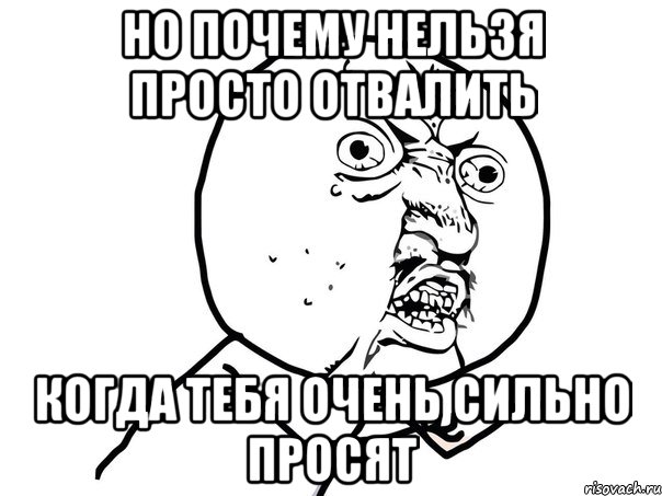 Но почему нельзя просто отвалить Когда тебя очень сильно просят, Мем Ну почему (белый фон)