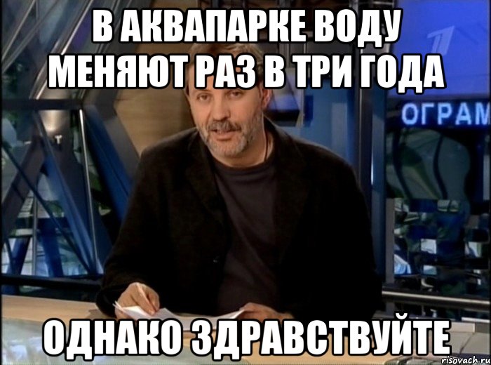 В аквапарке воду меняют раз в три года Однако здравствуйте, Мем Однако Здравствуйте