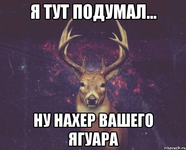 Я тут подумал... Ну нахер вашего Ягуара