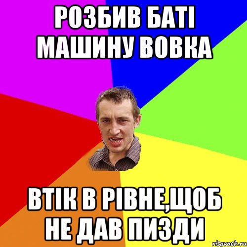 розбив баті машину Вовка втік в Рівне,щоб не дав пизди, Мем Чоткий паца