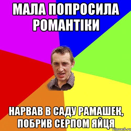 Мала попросила романтіки Нарвав в саду рамашек, побрив серпом яйця, Мем Чоткий паца