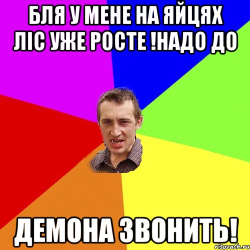 Бля у мене на яйцях ліс уже росте !надо до Демона звонить!, Мем Чоткий паца