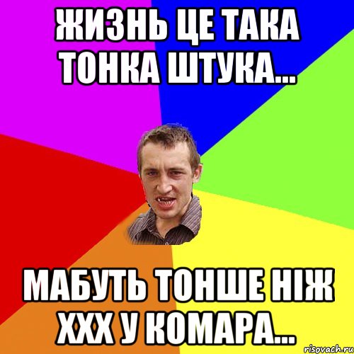 ЖИЗНЬ ЦЕ ТАКА ТОНКА ШТУКА... МАБУТЬ ТОНШЕ НІЖ ХХХ У КОМАРА..., Мем Чоткий паца