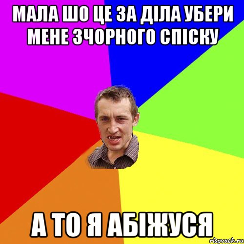 Мала Шо це за діла убери мене зчорного спіску а то я абіжуся, Мем Чоткий паца