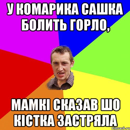 У Комарика Сашка болить горло, Мамкі сказав шо кістка застряла, Мем Чоткий паца