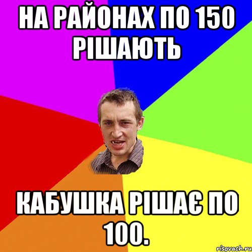 на районах по 150 рішають Кабушка рішає по 100., Мем Чоткий паца