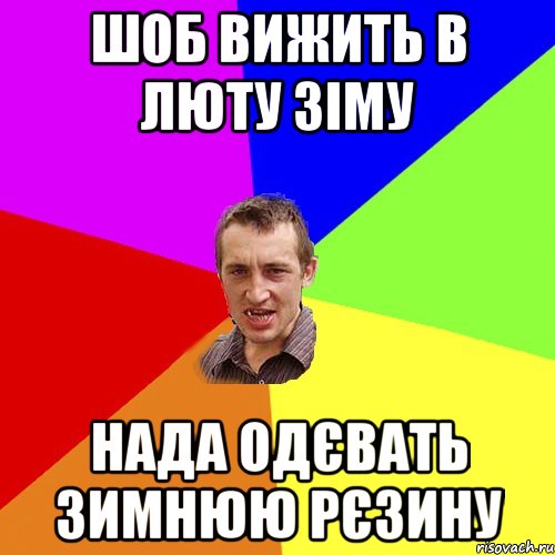 шоб вижить в люту зіму нада одєвать зимнюю рєзину, Мем Чоткий паца