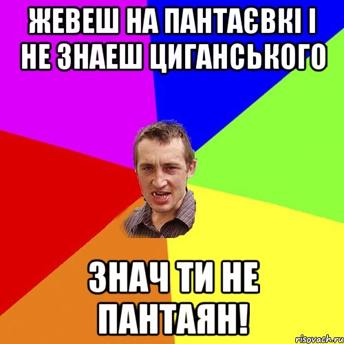 Жевеш на Пантаєвкі і не знаеш ЦИГАНСЬКОГО Знач ти не Пантаян!, Мем Чоткий паца