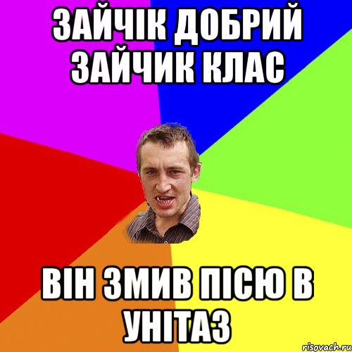 Зайчік добрий зайчик клас він змив пісю в унітаз, Мем Чоткий паца