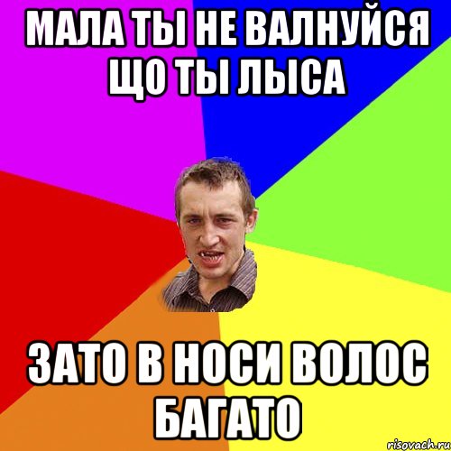 мала ты не валнуйся що ты лыса зато в носи волос багато, Мем Чоткий паца