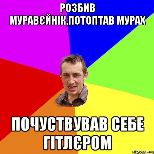 розбив муравєйнік,потоптав мурах почуствував себе Гітлєром, Мем Чоткий паца