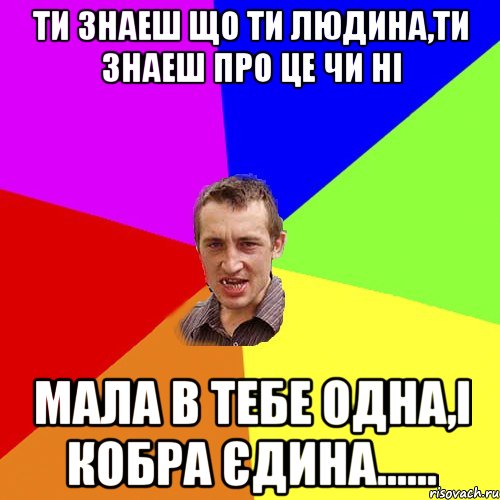 ти знаеш що ти людина,ти знаеш про це чи ні мала в тебе одна,і кобра єдина......, Мем Чоткий паца