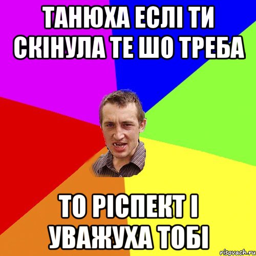 Танюха еслі ти скінула те шо треба то ріспект і уважуха тобі, Мем Чоткий паца