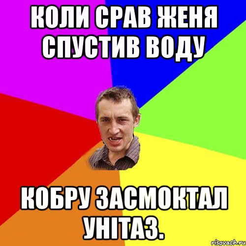 Коли срав женя спустив воду Кобру засмоктал унітаз., Мем Чоткий паца