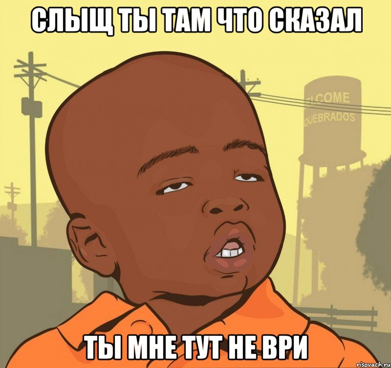 слыщ ты там что сказал ты мне тут не ври