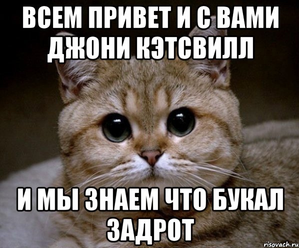 всем привет и с вами джони кэтсвилл и мы знаем что букал задрот, Мем Пидрила Ебаная