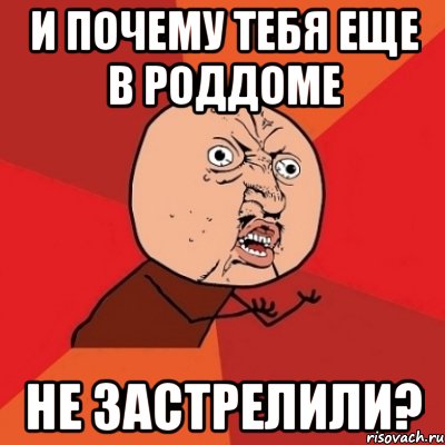 и почему тебя еще в роддоме не застрелили?, Мем Почему