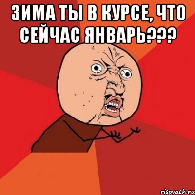 Зима ты в курсе, что сейчас январь??? , Мем Почему