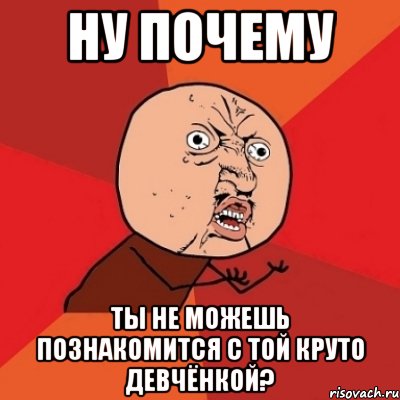 ну почему ты не можешь познакомится с той круто девчёнкой?, Мем Почему