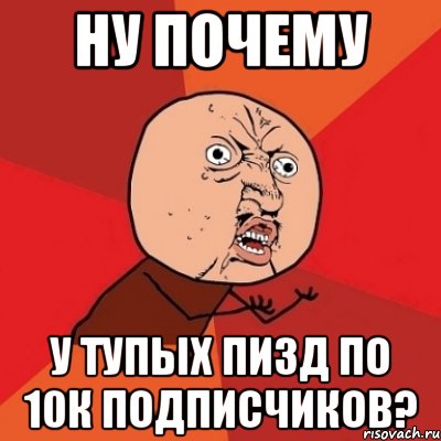 ну почему у тупых пизд по 10к подписчиков?, Мем Почему