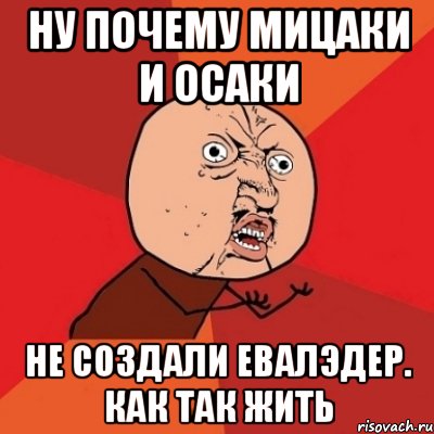 Ну почему Мицаки и Осаки не создали Евалэдер. Как так жить, Мем Почему