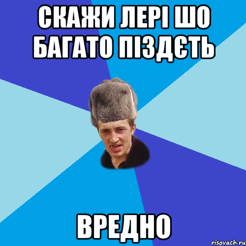 СКАЖИ ЛЕРІ ШО БАГАТО ПІЗДЄТЬ ВРЕДНО, Мем Празднчний паца