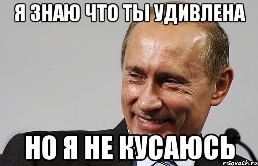 Я знаю что ты удивлена но я не кусаюсь, Мем путин ру