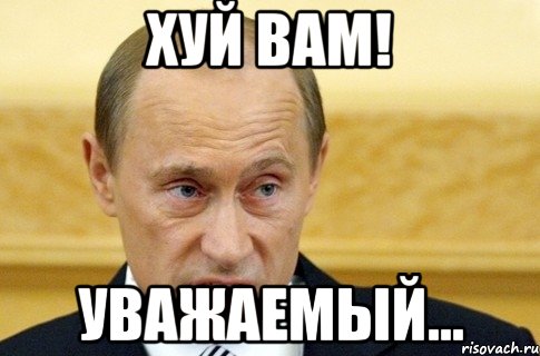 ХУЙ ВАМ! Уважаемый..., Мем путин