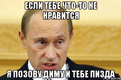 Если тебе что-то не нравится Я позову диму и тебе пизда, Мем путин