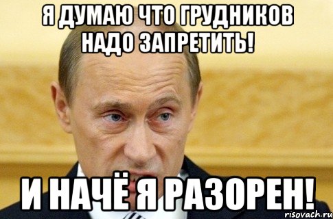 Я думаю что грудников надо запретить! и начё я разорен!, Мем путин