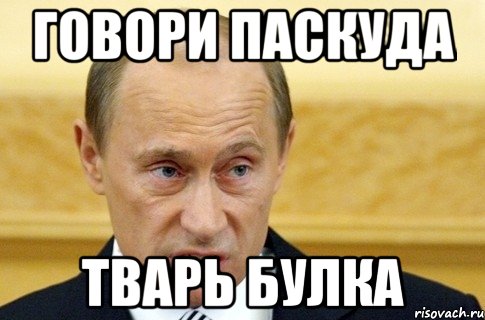 говори паскуда ТВАРЬ БУЛКА, Мем путин