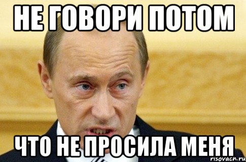 Не говори потом что не просила меня, Мем путин