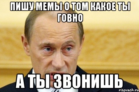 пишу мемы о том какое ты говно а ты звонишь, Мем путин