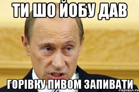 ти шо йобу дав горівку пивом запивати, Мем путин