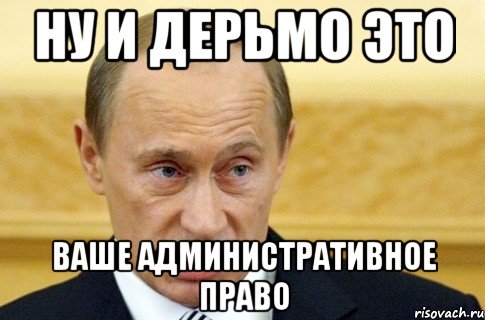 ну и дерьмо это ваше административное право, Мем путин